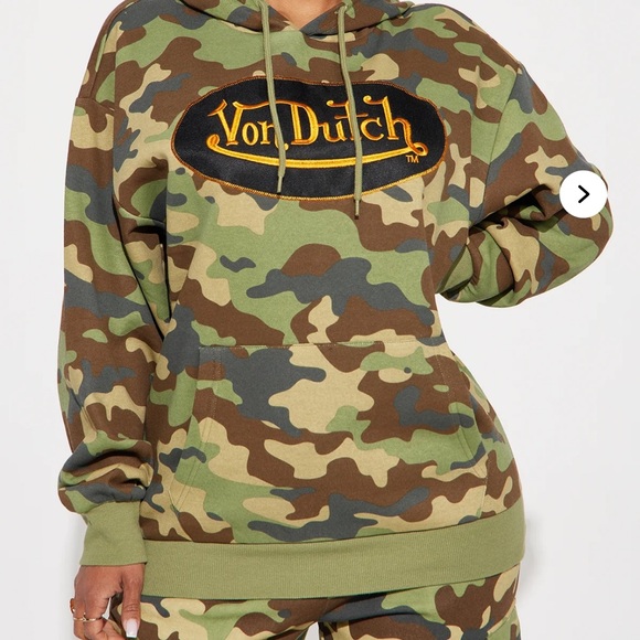 Von Dutch Green Camouflage Pullover - Picture 2 of 7